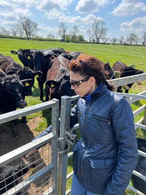 Esin Manav, founder, on a farm visit